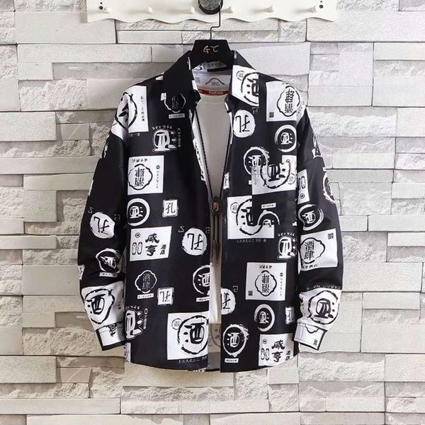 men's casual shirts shirtprinted long sleeve shirt for boys, korean style, trendy brand, loose couple, inch shirt, ruffian and handsome, White;black
men's casual shirts shirtprinted long sleeve shirt for boys, korean style, trendy brand, loose couple, inch shirt, ruffian and handsome, White;black
