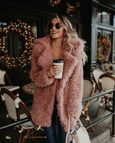 women fluffy pink teddy faux fur coat jacket streetwear fashion winter thick warm furry overcoat shaggy outerwear, Black
women fluffy pink teddy faux fur coat jacket streetwear fashion winter thick warm furry overcoat shaggy outerwear, Black