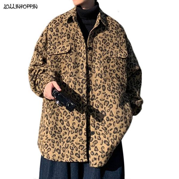 streetwear leopard pattern men casual woollen jacket turn down collar loose fit spring autumn chest pockets oversize coat, Black;brown
streetwear leopard pattern men casual woollen jacket turn down collar loose fit spring autumn chest pockets oversize coat, Black;brown