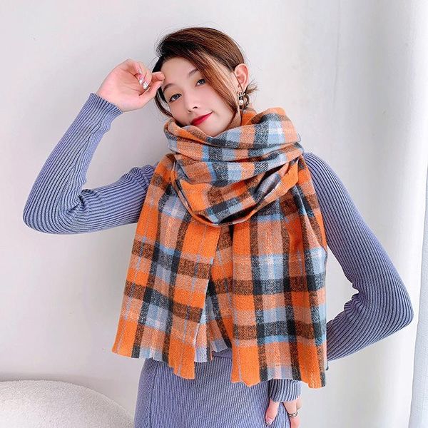 scarves imitation cashmere fashion women vintage plaid print winter scarf warm casual knitted sweet student female thick long wrap shawl, Blue;gray
scarves imitation cashmere fashion women vintage plaid print winter scarf warm casual knitted sweet student female thick long wrap shawl, Blue;gray