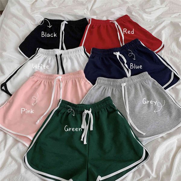 women's shorts 2021 summer new pants bi into versatile basic color contrast home sports elastic waist girls, White;black
women's shorts 2021 summer new pants bi into versatile basic color contrast home sports elastic waist girls, White;black