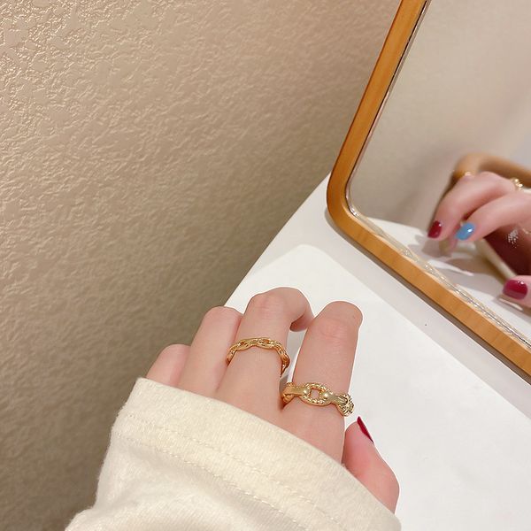 small metal cool design chain twist opening simple net red index finger ring, Silver 
small metal cool design chain twist opening simple net red index finger ring, Silver