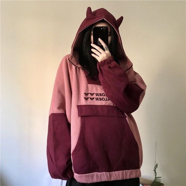women's jackets female hooded kawaii sweatshirt, korean fashion, long-sleeve fluffy outfit with patchwork ck05, Black;brown
women's jackets female hooded kawaii sweatshirt, korean fashion, long-sleeve fluffy outfit with patchwork ck05, Black;brown