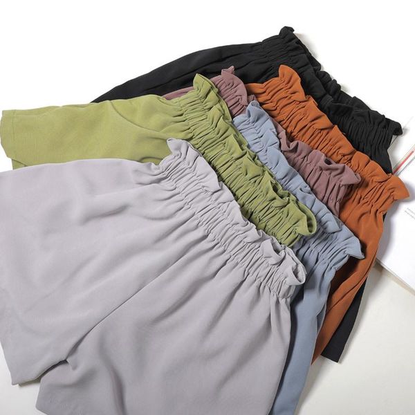 women's shorts chiffon 2021 summer elastic waist wide leg slim flower bud students cool loose high thin women, White;black
women's shorts chiffon 2021 summer elastic waist wide leg slim flower bud students cool loose high thin women, White;black