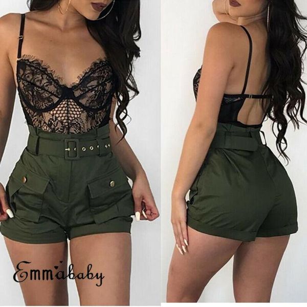 women's shorts women fashion high waist army green summer casual pockets a-line ladies loose belt short trousers, White;black
women's shorts women fashion high waist army green summer casual pockets a-line ladies loose belt short trousers, White;black
