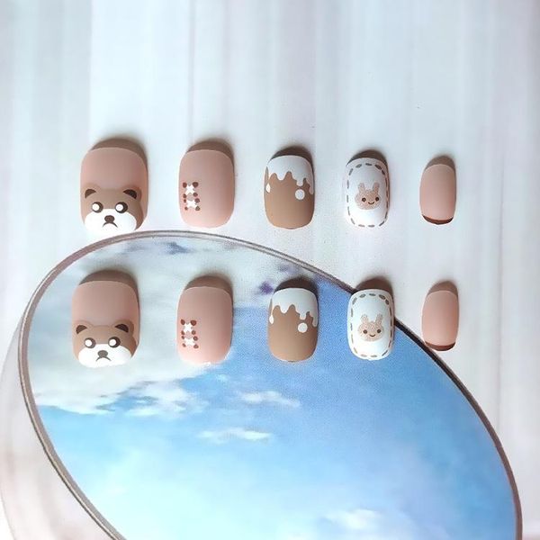 false nails 24pcs cute bear nail patch sweet style glue type removable short paragraph manicure save time fake, Red;gold
false nails 24pcs cute bear nail patch sweet style glue type removable short paragraph manicure save time fake, Red;gold
