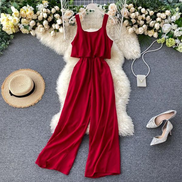women's jumpsuits & rompers summer women jumpsuit sling cutout high waist o collar ladies white sleeveless open back fashion, Black;white
women's jumpsuits & rompers summer women jumpsuit sling cutout high waist o collar ladies white sleeveless open back fashion, Black;white