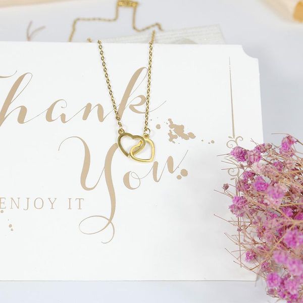 pendant necklaces love double heart-shaped connected hollow necklace light luxury female clavicle chain mother's day gift, Silver
pendant necklaces love double heart-shaped connected hollow necklace light luxury female clavicle chain mother's day gift, Silver