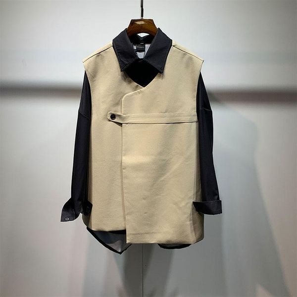 men's vests suits vest spring and autumn pure color korean simple asymmetric fashion trend leisure large sleeveless coat, Black;white
men's vests suits vest spring and autumn pure color korean simple asymmetric fashion trend leisure large sleeveless coat, Black;white