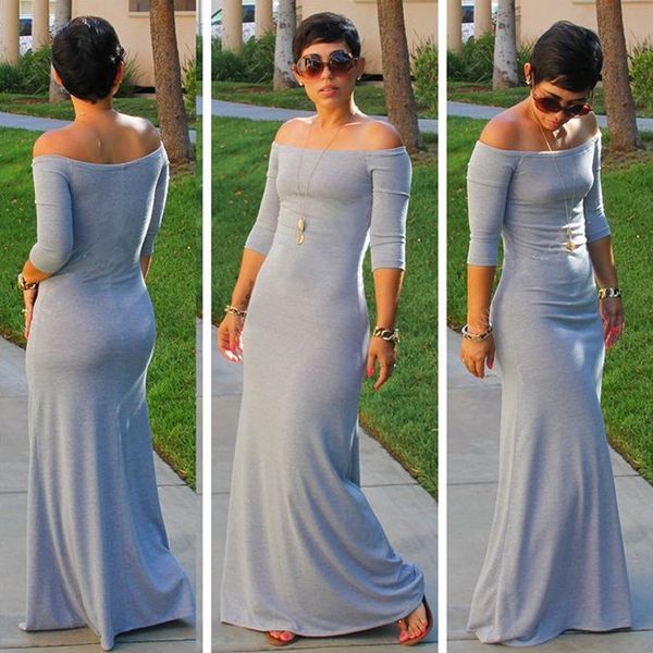 casual dresses slash neck slim womens summer solid color full length high waist multi-color option women designer dress aves, Black;gray
casual dresses slash neck slim womens summer solid color full length high waist multi-color option women designer dress aves, Black;gray