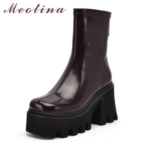 boots meotina genuine leather med calf shoes women platform thick heel super high square toe zipper lady autumn, Black
boots meotina genuine leather med calf shoes women platform thick heel super high square toe zipper lady autumn, Black