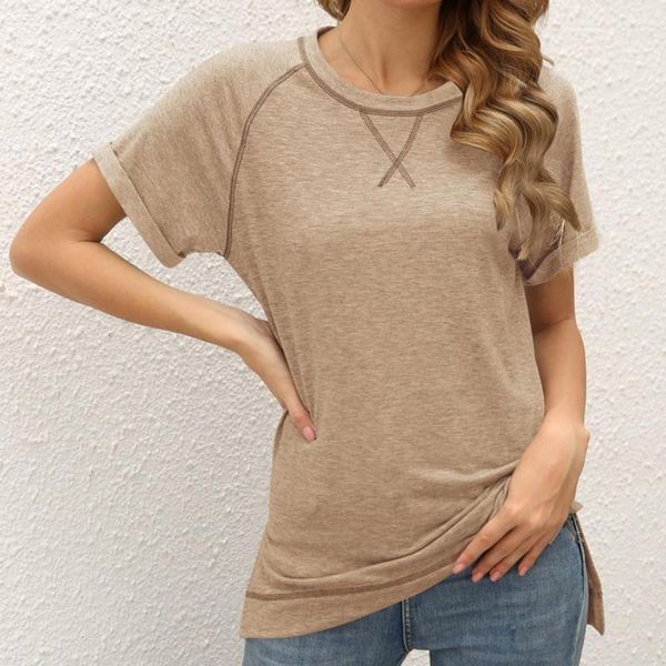 women's t-shirt fashion for women solid color cotton loose summer short sleeve cross work tee t-shirts female, White
women's t-shirt fashion for women solid color cotton loose summer short sleeve cross work tee t-shirts female, White