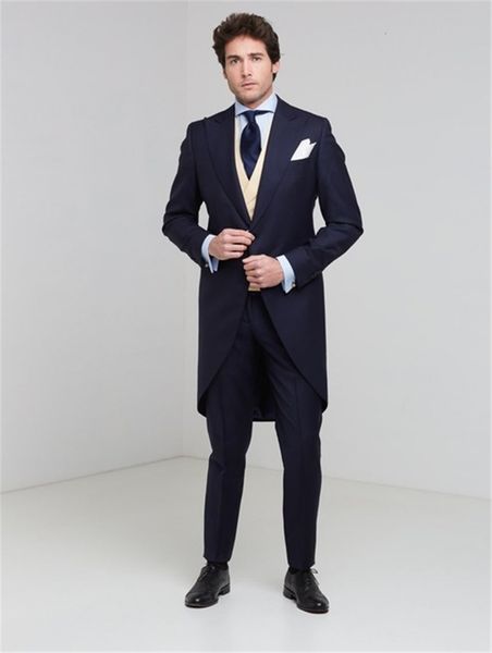 men's suits & blazers custom-made navy blue men retro tailcoat wedding vintage blazer cute groom formal 3 piece, White;black
men's suits & blazers custom-made navy blue men retro tailcoat wedding vintage blazer cute groom formal 3 piece, White;black