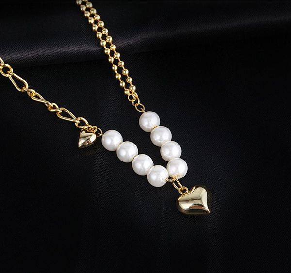 2021 european and american pearl love necklace women's simple personality fashion temperament versatile clavicle chain jewelry gift, Silver
2021 european and american pearl love necklace women's simple personality fashion temperament versatile clavicle chain jewelry gift, Silver