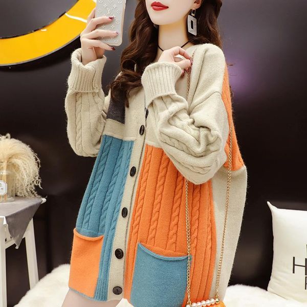 women's knits & tees dayifun sweater oversize patchwork v-neck cardigan korean fashion jumper thick winter clothes long sleeve baggy co, White
women's knits & tees dayifun sweater oversize patchwork v-neck cardigan korean fashion jumper thick winter clothes long sleeve baggy co, White