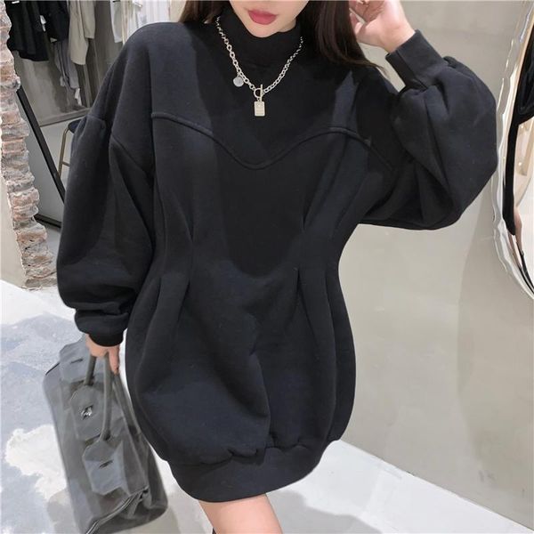 casual dresses simple warm solid color half turtleneck dress women autumn and winter plus velvet loose lantern long sleeve mini my2226, Black;gray
casual dresses simple warm solid color half turtleneck dress women autumn and winter plus velvet loose lantern long sleeve mini my2226, Black;gray