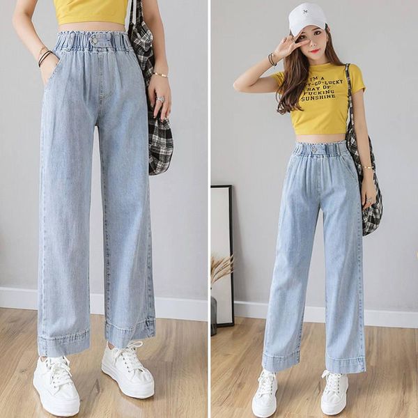 women's jeans woman pants / 2021 straight elastic waist loose high wide leg pantalones vaqueros mujer, Blue
women's jeans woman pants / 2021 straight elastic waist loose high wide leg pantalones vaqueros mujer, Blue