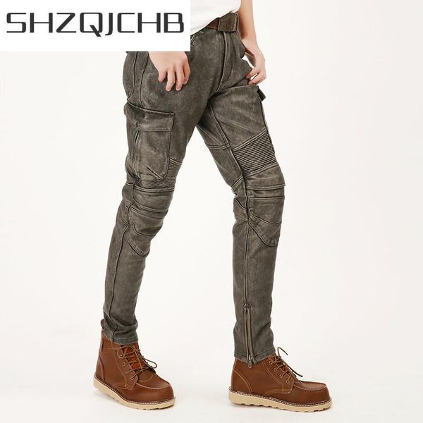 men's pants shzq motorcycle genuine leather men 100% real cowhide mens vintage trousers autumn fashion 2021 pantalon cuir 2627, Black
men's pants shzq motorcycle genuine leather men 100% real cowhide mens vintage trousers autumn fashion 2021 pantalon cuir 2627, Black