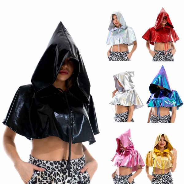 women's hoodies & sweatshirts halloween cloak crop metallic witch hooded glitter vampire costume medieval coats, Black
women's hoodies & sweatshirts halloween cloak crop metallic witch hooded glitter vampire costume medieval coats, Black