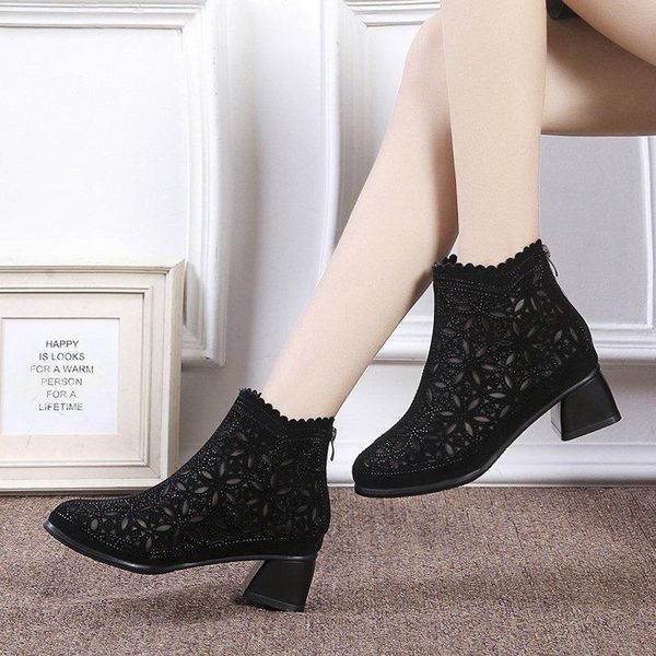 boots fashion rhinestones gauze sandals summer mesh genuine leather women's shoes hollow thick heels, Black
boots fashion rhinestones gauze sandals summer mesh genuine leather women's shoes hollow thick heels, Black