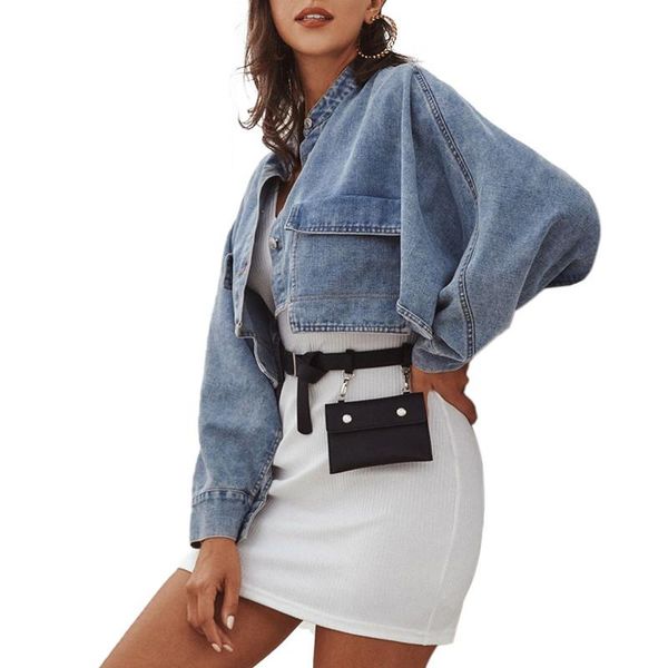 women's jackets fashion women crop denim jacket coat pocket stand collar long sleeve single breasted button outwear streetwear 2021, Black;brown
women's jackets fashion women crop denim jacket coat pocket stand collar long sleeve single breasted button outwear streetwear 2021, Black;brown