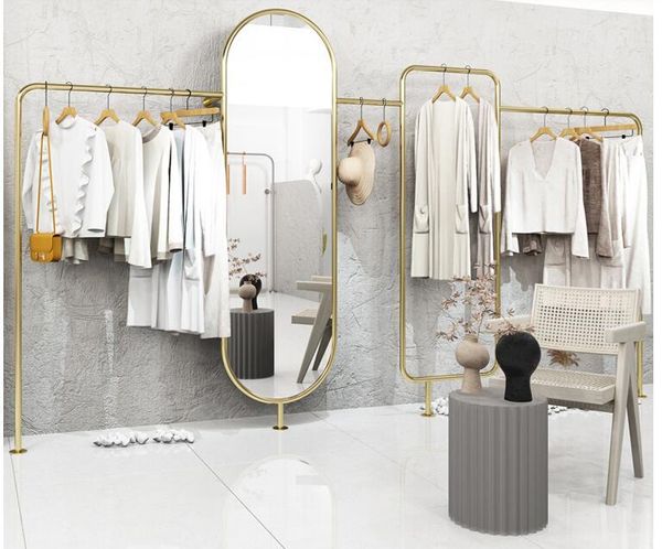 hooks & rails stainless steel titanium clothes rack women's clothing store wall hanging
hooks & rails stainless steel titanium clothes rack women's clothing store wall hanging