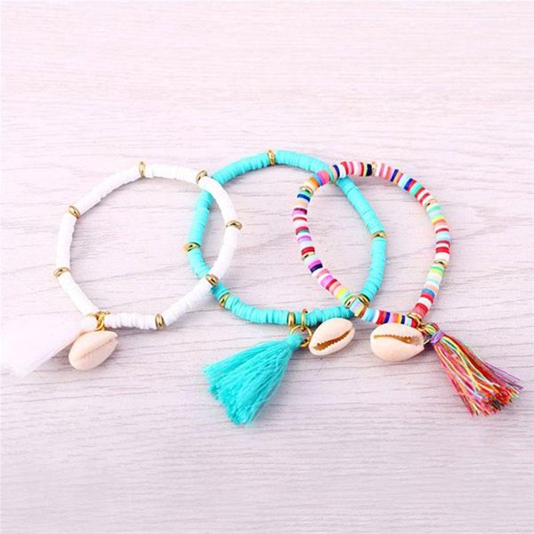 beaded, strands tassel shell bracelets bangles 5 colors polymer clay elastic charm bracelet for women men jewelry, Black
beaded, strands tassel shell bracelets bangles 5 colors polymer clay elastic charm bracelet for women men jewelry, Black