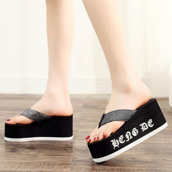 slippers women's rhinestone sandals female designer crystal flip flops wedged platform summer beach shoes zapatos de mujer#3, Black
slippers women's rhinestone sandals female designer crystal flip flops wedged platform summer beach shoes zapatos de mujer#3, Black