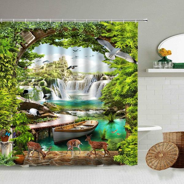 shower curtains forest waterfall creek landscape curtain spring green plant flower deer bathroom accessories waterproof hanging screen
shower curtains forest waterfall creek landscape curtain spring green plant flower deer bathroom accessories waterproof hanging screen