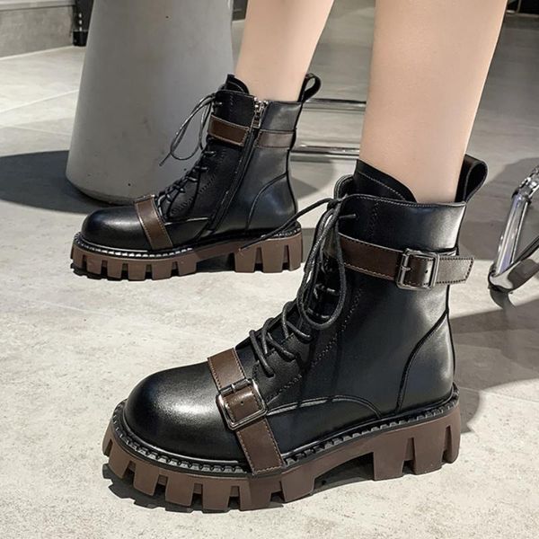 boots fashion buckle motorcycle women 2021 autumn thick bottom platform ankle woman outdoor pu leather booties, Black
boots fashion buckle motorcycle women 2021 autumn thick bottom platform ankle woman outdoor pu leather booties, Black