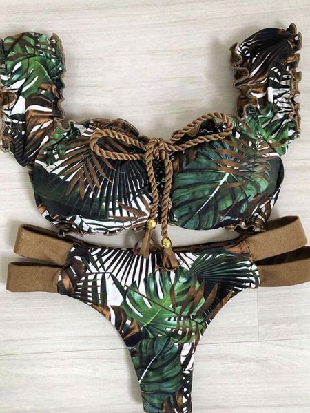 women's swimwear panama leaf print bikini 2021 biquini brazilian swimsuit women bathing suit bather beach maillot de bain ruffle set, White;black
women's swimwear panama leaf print bikini 2021 biquini brazilian swimsuit women bathing suit bather beach maillot de bain ruffle set, White;black