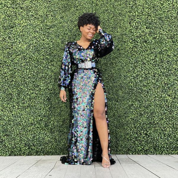 casual dresses chic birthday dress blk multi color sequined women full puffy sleeves high side split long party, Black;gray
casual dresses chic birthday dress blk multi color sequined women full puffy sleeves high side split long party, Black;gray