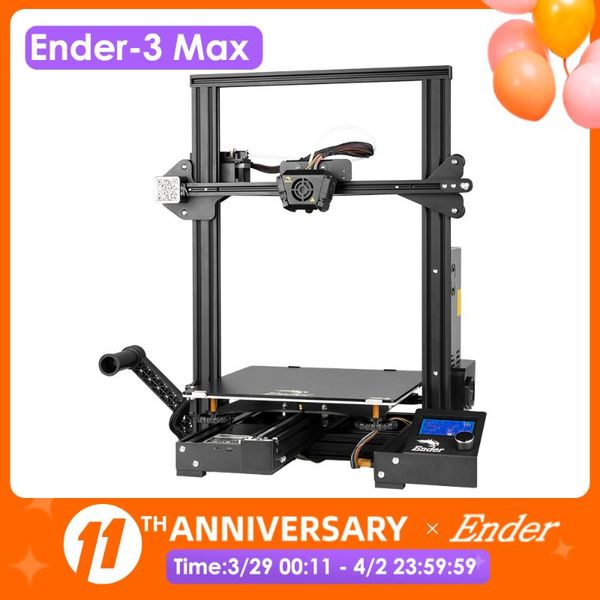 ender-3 max 3d printer kit updated silent tmc2208 creality smart filament sensor resume printing large build 300*300*340mm printers