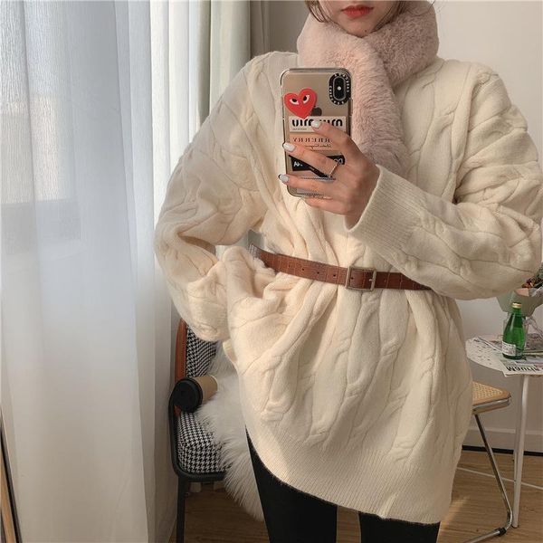 winter ladies sweater warm women fashion casual thicken loose solid color female women's sweaters, White;black
winter ladies sweater warm women fashion casual thicken loose solid color female women's sweaters, White;black