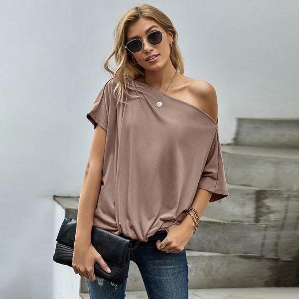 summer t shirt shiying short sleeve women's 2021 solid color slant shoulder hem kink 253352, White
summer t shirt shiying short sleeve women's 2021 solid color slant shoulder hem kink 253352, White