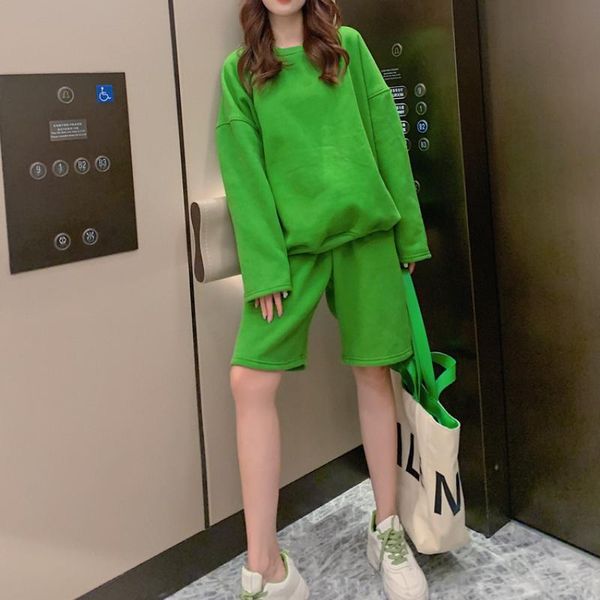 women's tracksuits fall winter 2021 fleece thicken sweatshirt sets women two pieces outfits casual loose long sleeve and shorts solid, Gray
women's tracksuits fall winter 2021 fleece thicken sweatshirt sets women two pieces outfits casual loose long sleeve and shorts solid, Gray