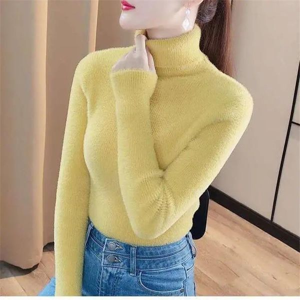 women's sweaters sweater women bottoming shirt thicken imitation mink velvet turtleneck pullover winter warmth tight stretch slim sweat, White;black
women's sweaters sweater women bottoming shirt thicken imitation mink velvet turtleneck pullover winter warmth tight stretch slim sweat, White;black