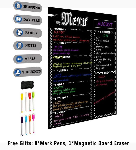 whiteboards dry erase weekly calendar magnetic a3 white board & grocery list organizer for kitchen refrigerator whiteboard - smart planners
whiteboards dry erase weekly calendar magnetic a3 white board & grocery list organizer for kitchen refrigerator whiteboard - smart planners