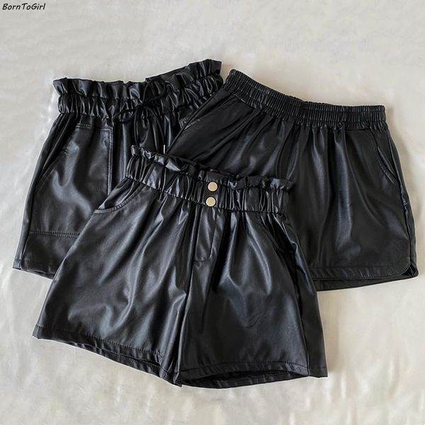 women's shorts borntogirl vintage high waist women casual black drawstring / buttons pu leather with pockets, White;black
women's shorts borntogirl vintage high waist women casual black drawstring / buttons pu leather with pockets, White;black