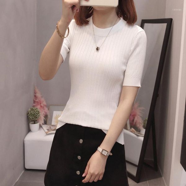 women's sweaters 2021 autumn women o neck short sleeve slim pullover thin knitted, White;black
women's sweaters 2021 autumn women o neck short sleeve slim pullover thin knitted, White;black