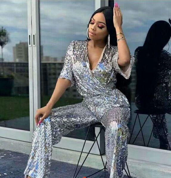 women's jumpsuits & rompers 2021 women jumpsuit sequined v-neck short sleeve celebrity evening party bodycon bandage, Black;white
women's jumpsuits & rompers 2021 women jumpsuit sequined v-neck short sleeve celebrity evening party bodycon bandage, Black;white