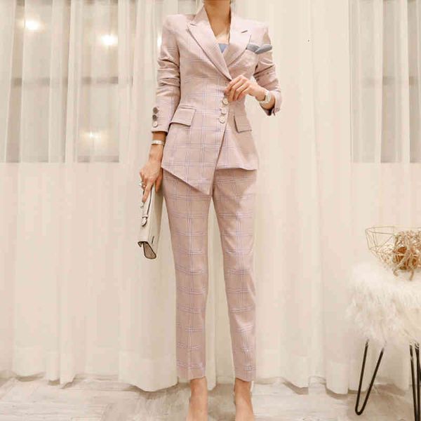 pant work plaid irregular women single breasted slim suits blazer jacket and pencil office lady 2 pieces set da15, White
pant work plaid irregular women single breasted slim suits blazer jacket and pencil office lady 2 pieces set da15, White