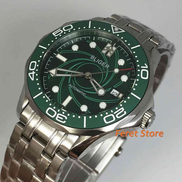 blister 41mm rustless case sapphire glass ceramic tableware green dial date lightning-resistant waterproof gentlemen automatic, Slivery;brown 
blister 41mm rustless case sapphire glass ceramic tableware green dial date lightning-resistant waterproof gentlemen automatic, Slivery;brown