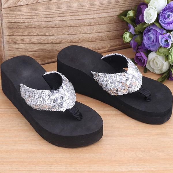 slippers summer fashion womens shoes sequins anti-slip wedge sandals indoor outdoor thong mid heels platform flip-flops, Black
slippers summer fashion womens shoes sequins anti-slip wedge sandals indoor outdoor thong mid heels platform flip-flops, Black