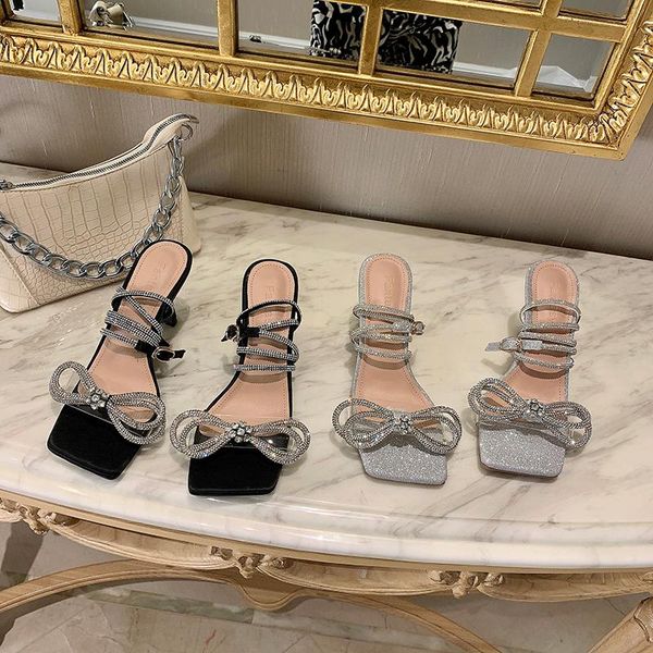 sandals shining rhinestone women bow design thin high heels pumps cross ankle strap summer wedding crystal slides, Black
sandals shining rhinestone women bow design thin high heels pumps cross ankle strap summer wedding crystal slides, Black