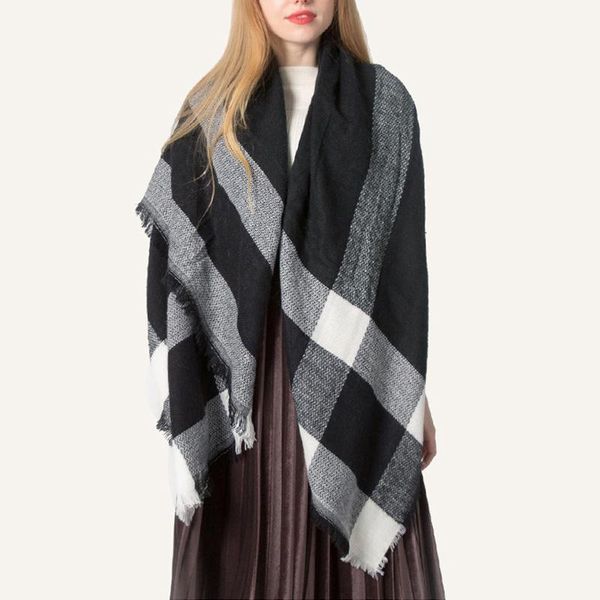 scarves 2021 women's winter warm scarf plaid bandana double-sided shawl foulard fashion lady cashmere female decoration, Blue;gray
scarves 2021 women's winter warm scarf plaid bandana double-sided shawl foulard fashion lady cashmere female decoration, Blue;gray