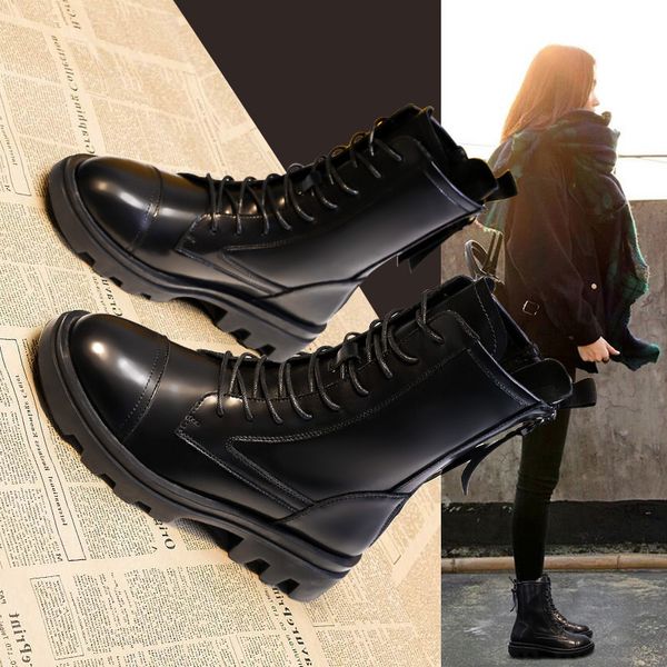 thick bottom platform shoes woman ankle boots solid leather motorcycle boots autumn winter lace up zipper women boots plus size, Black
thick bottom platform shoes woman ankle boots solid leather motorcycle boots autumn winter lace up zipper women boots plus size, Black