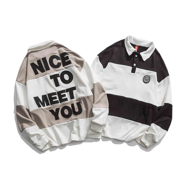 the fine fleece hoodies sports polo men's long sleeve autumn letter cloth lapel paul solid color loose fashion brand couple top, Black
the fine fleece hoodies sports polo men's long sleeve autumn letter cloth lapel paul solid color loose fashion brand couple top, Black