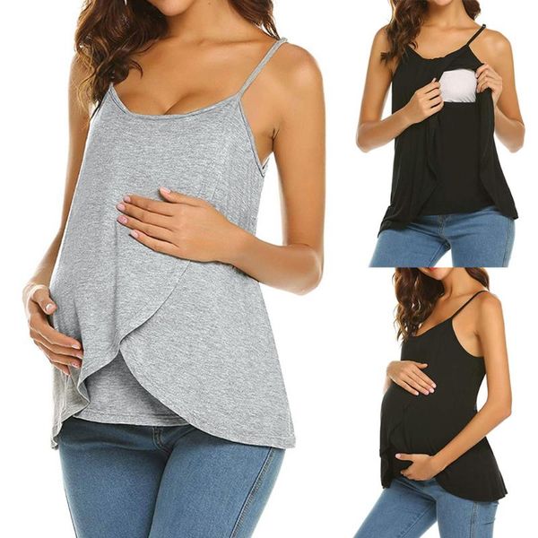 maternity & tees women fashion summer casual pregnant strappy vest nursing breastfeeding t-shirt blouse m140#, White
maternity & tees women fashion summer casual pregnant strappy vest nursing breastfeeding t-shirt blouse m140#, White