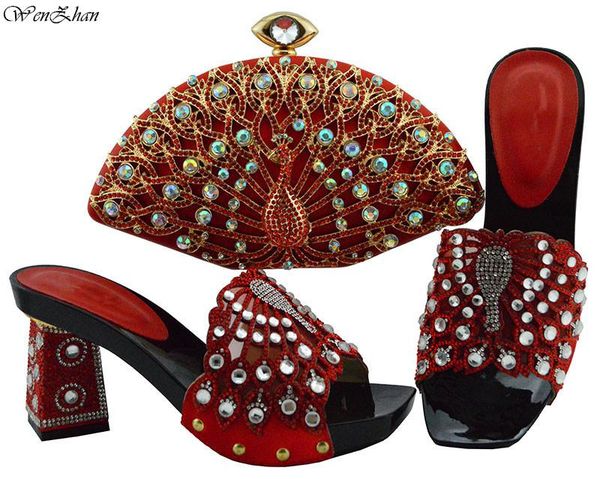 dress shoes african red color with matching bags selling women and bag wtih peacock diamond for parties wenzhan b811-24, Black
dress shoes african red color with matching bags selling women and bag wtih peacock diamond for parties wenzhan b811-24, Black